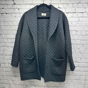 Marine Layer corbet coatigan Dark Gray Quilted Jacket/cardigan size small